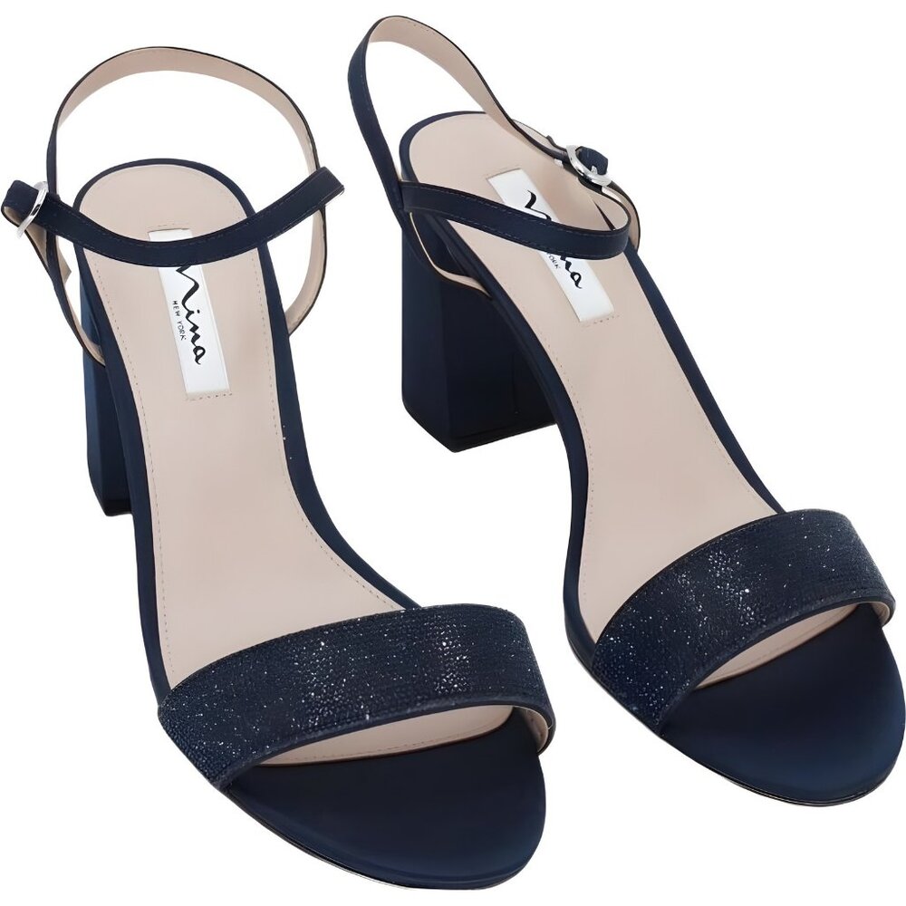 Women's NINA Haven Sandals Navy Block Heel US 11 M